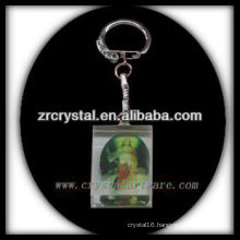 LED crystal keychain with 3D laser engraved image inside and blank crystal keychain G037